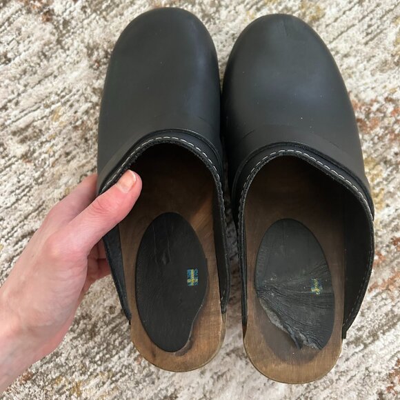 Lotta from Stockholm High Heel Classic Clog in Black with Brown Base (38) - Picture 5 of 6